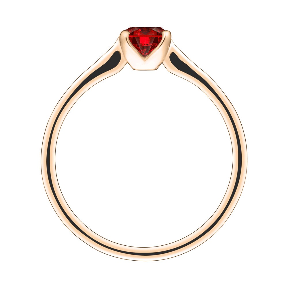 Solitaire Lepage Désir en or rose et rubis