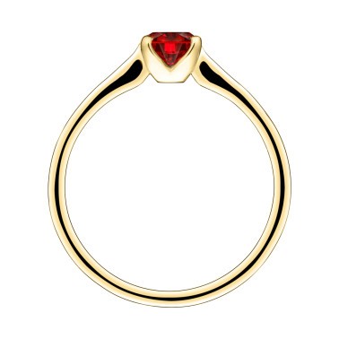 Solitaire Lepage Désir en or jaune et rubis