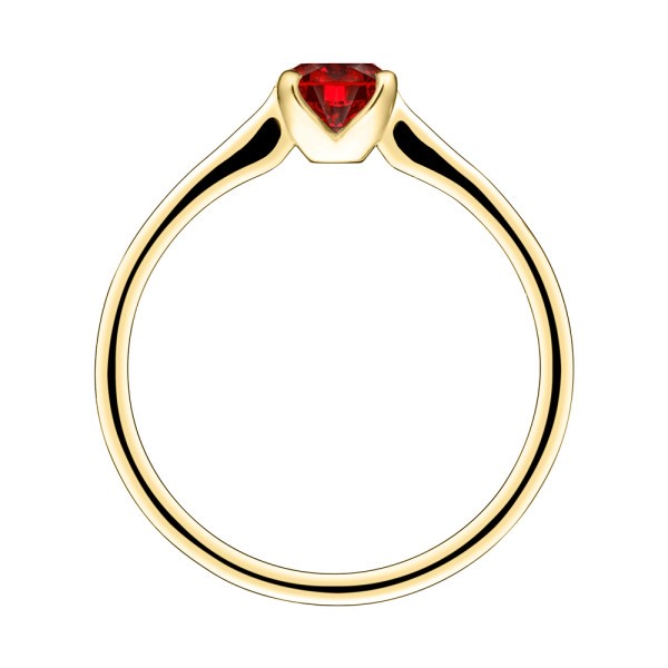 Solitaire Lepage Désir en or jaune et rubis