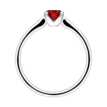 Solitaire Lepage Désir en or blanc et rubis