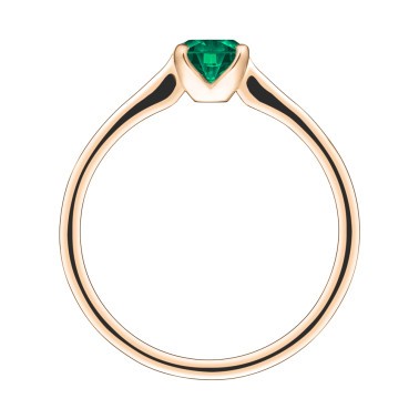 Solitaire Lepage Désir en or rose et émeraude