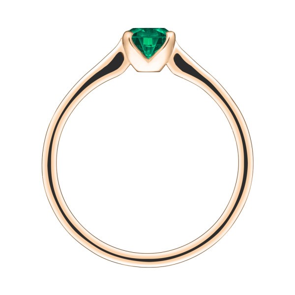 Solitaire Lepage Désir en or rose et émeraude