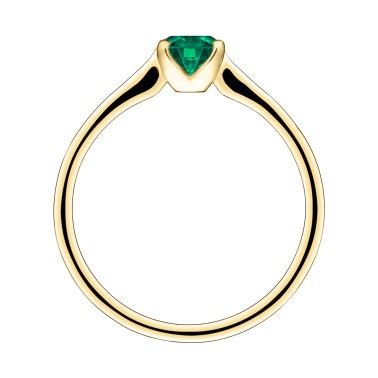 Solitaire Lepage Désir en or jaune et émeraude