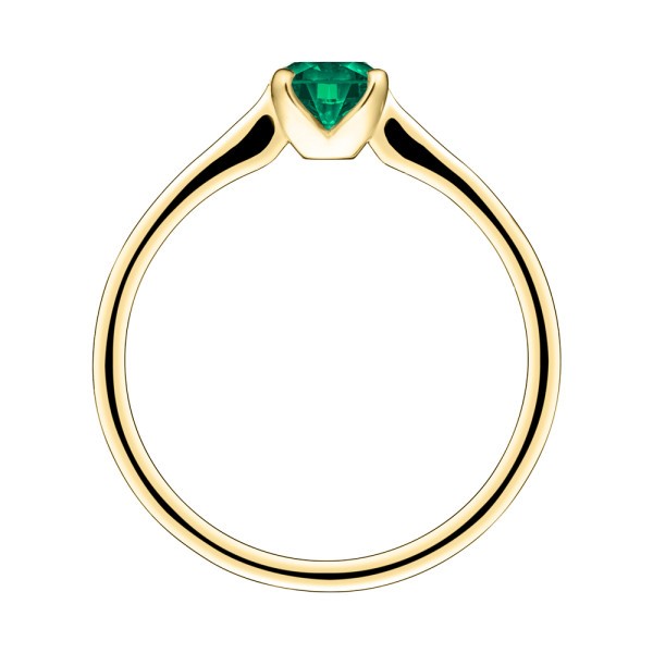 Solitaire Lepage Désir en or jaune et émeraude
