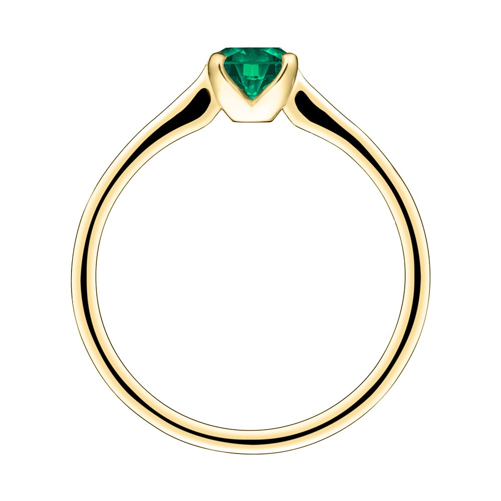 Solitaire Lepage Désir en or jaune et émeraude