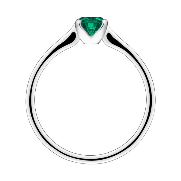 Solitaire Lepage Désir en or blanc et émeraude