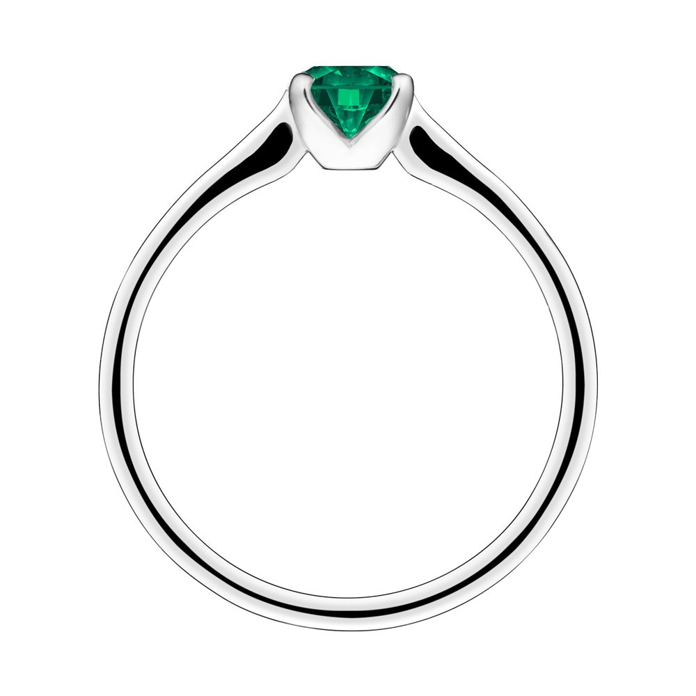 Solitaire Lepage Désir en or blanc et émeraude
