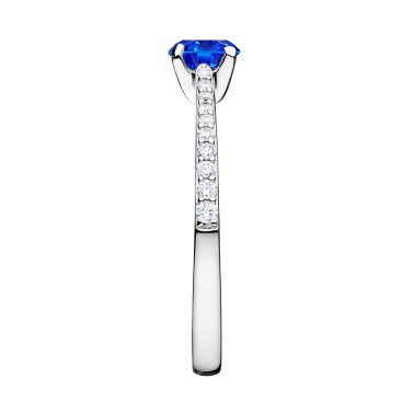 Solitaire Lepage Demoiselle en or blanc saphir et diamants