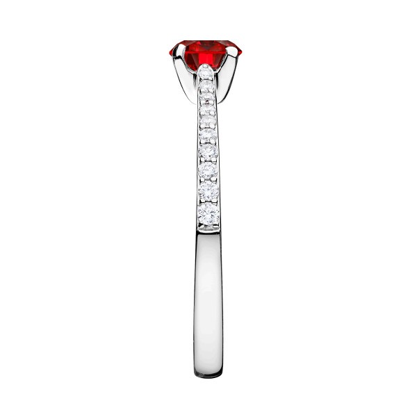 Solitaire Lepage Demoiselle en or blanc rubis et diamants