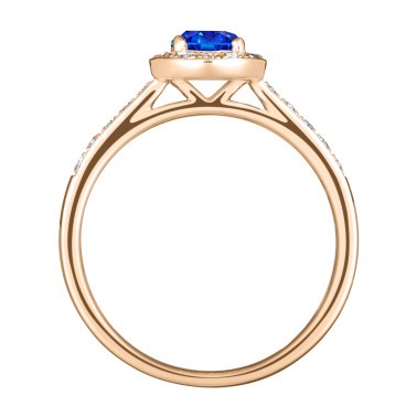 Solitaire Lepage Coquette en or rose saphir et diamants