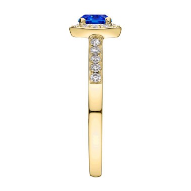 Solitaire Lepage Coquette en or jaune saphir et diamants