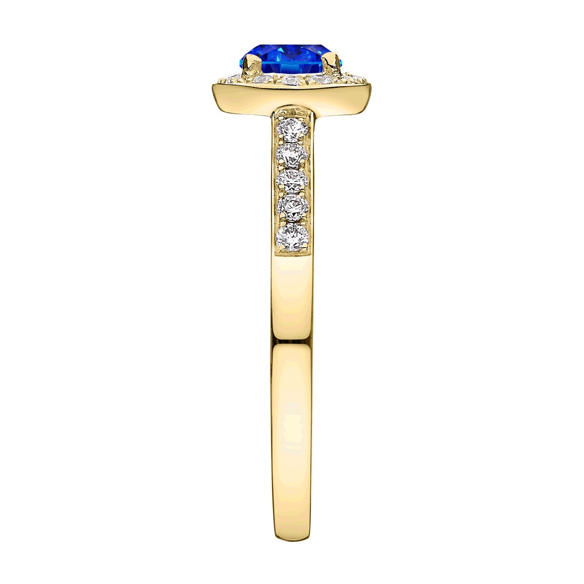 Solitaire Lepage Coquette en or jaune saphir et diamants