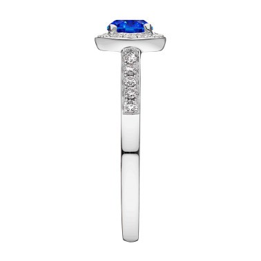 Solitaire Lepage Coquette en or blanc saphir et diamants