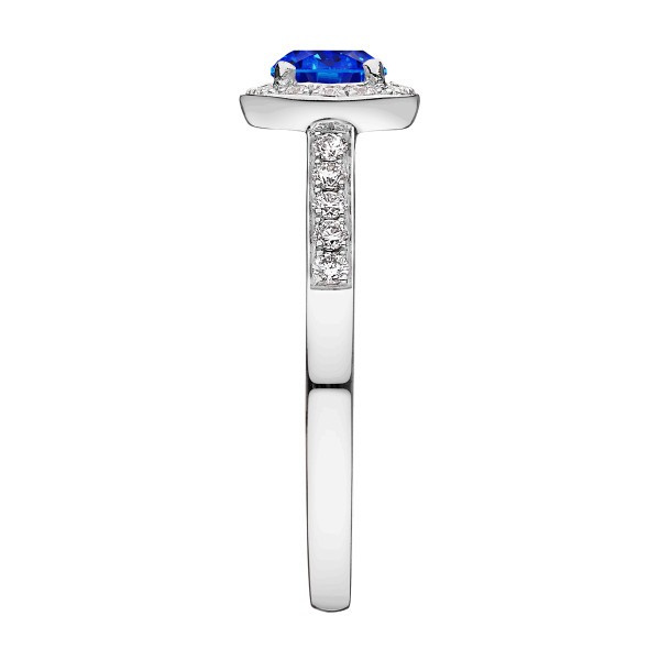 Solitaire Lepage Coquette en or blanc saphir et diamants