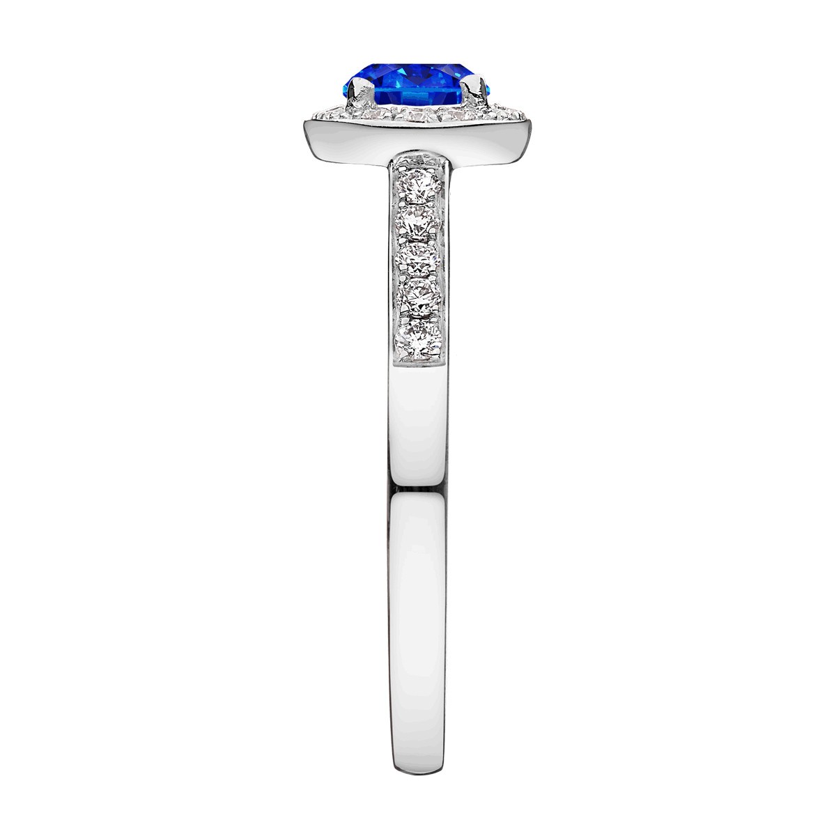 Solitaire Lepage Coquette en or blanc saphir et diamants