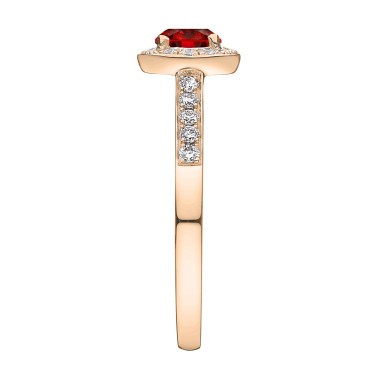 Solitaire Lepage Coquette en or rose rubis et diamants