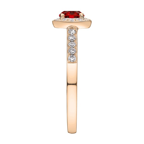 Solitaire Lepage Coquette en or rose rubis et diamants