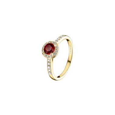Solitaire Lepage Coquette en or jaune rubis et diamants