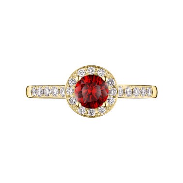 Solitaire Lepage Coquette en or jaune rubis et diamants