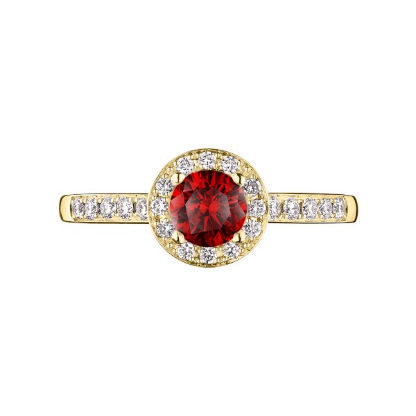 Solitaire Lepage Coquette en or jaune rubis et diamants