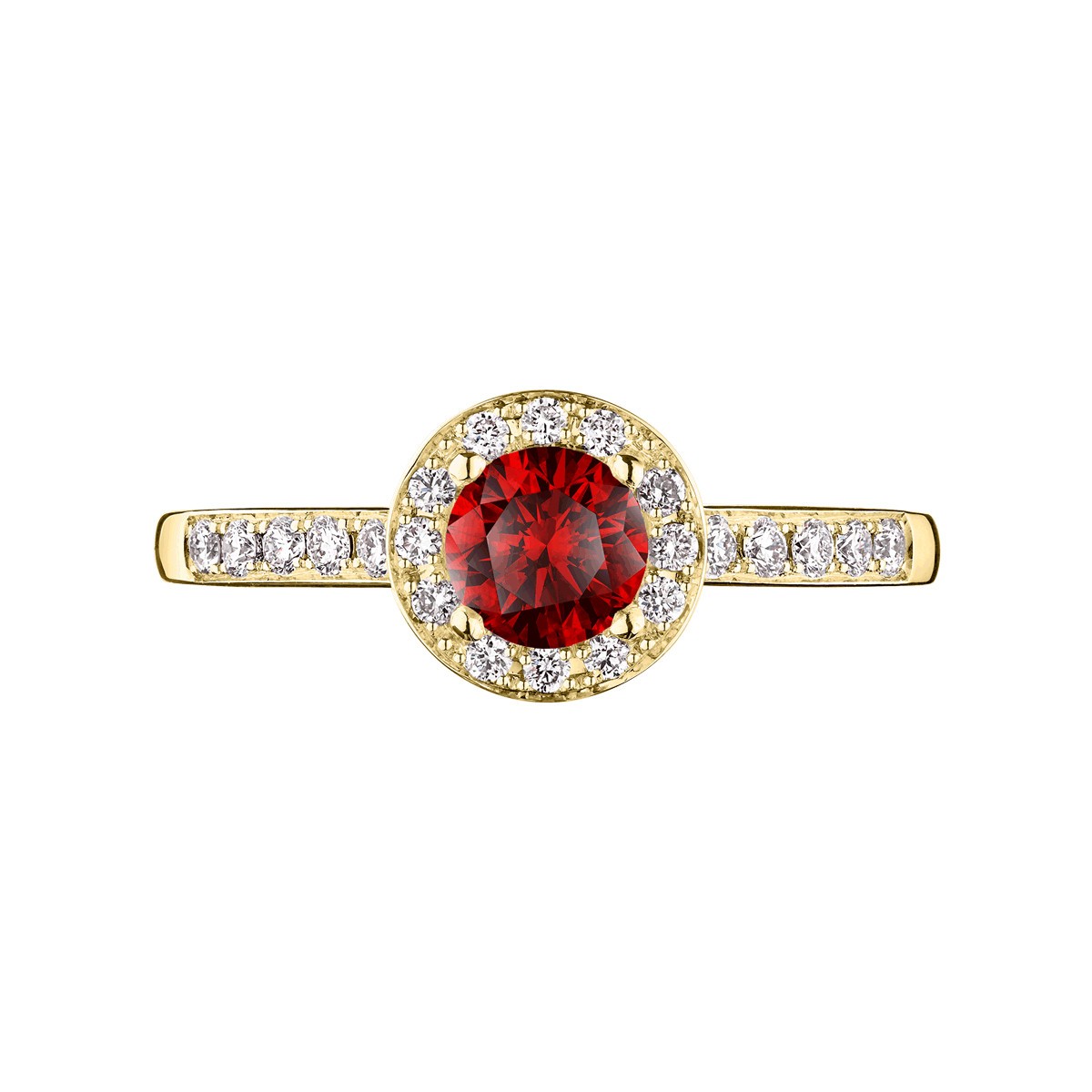 Solitaire Lepage Coquette en or jaune rubis et diamants
