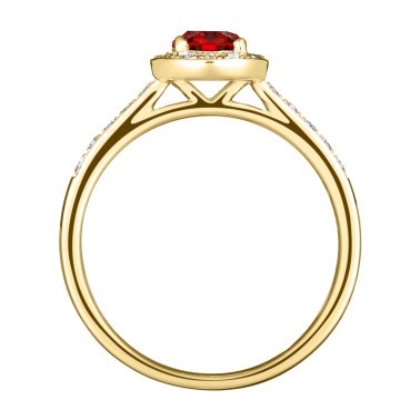 Solitaire Lepage Coquette en or jaune rubis et diamants