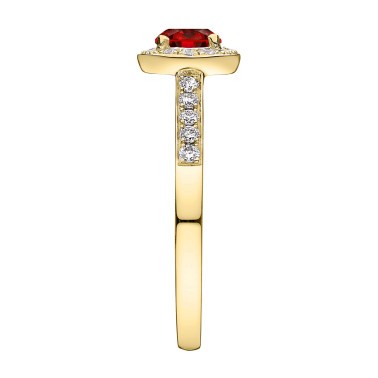 Solitaire Lepage Coquette en or jaune rubis et diamants