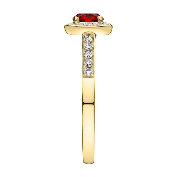Solitaire Lepage Coquette en or jaune rubis et diamants