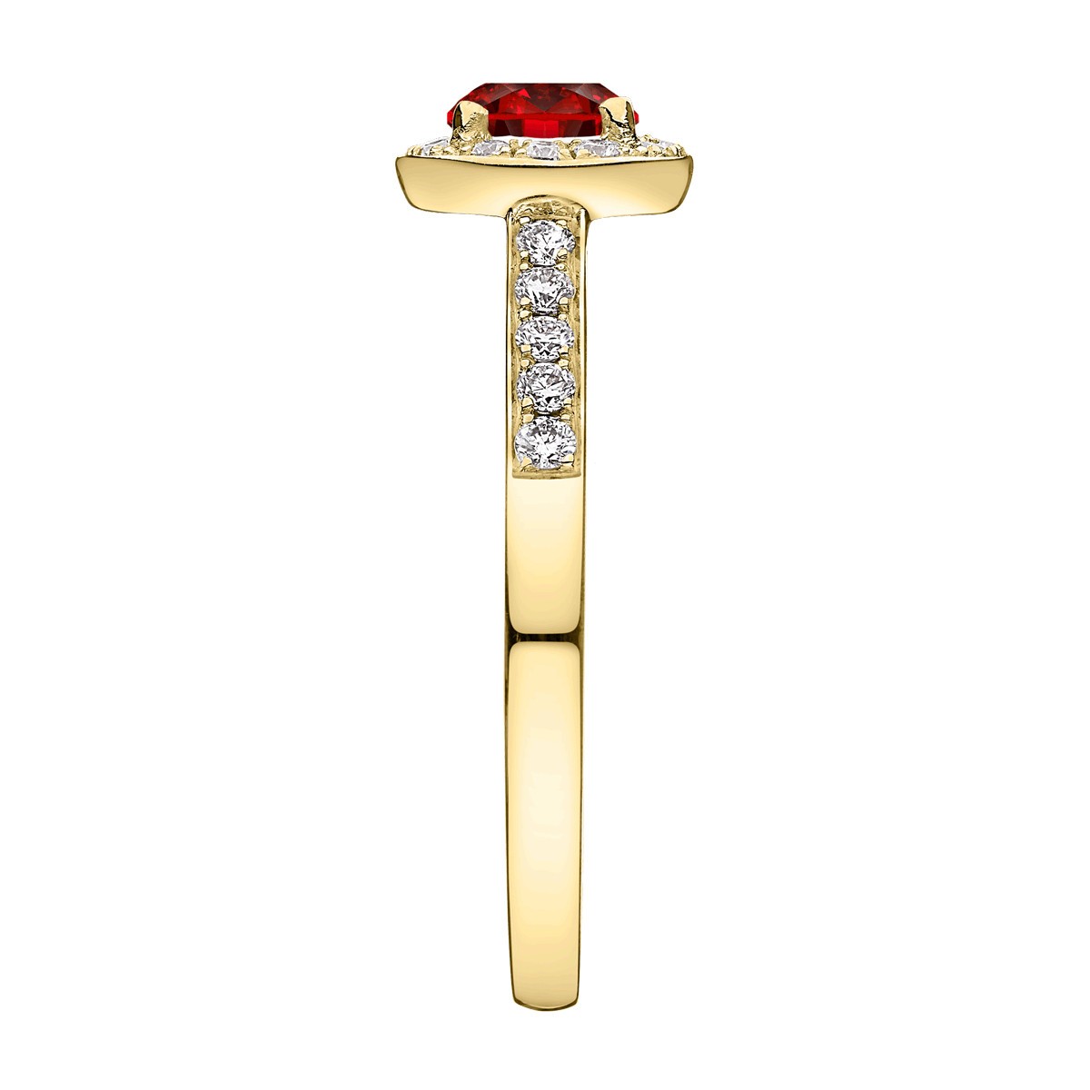 Solitaire Lepage Coquette en or jaune rubis et diamants