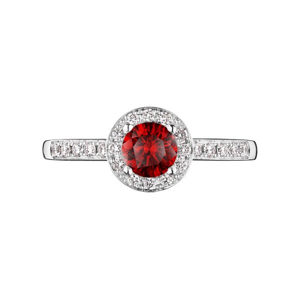 Solitaire Lepage Coquette en or blanc rubis et diamants