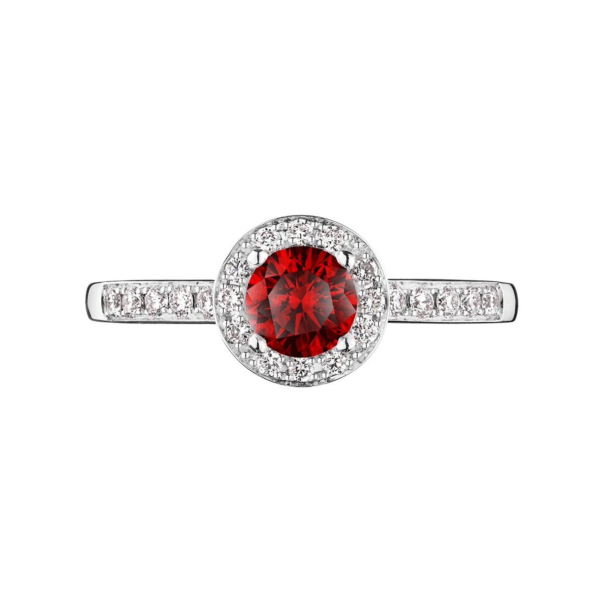 Solitaire Lepage Coquette en or blanc rubis et diamants