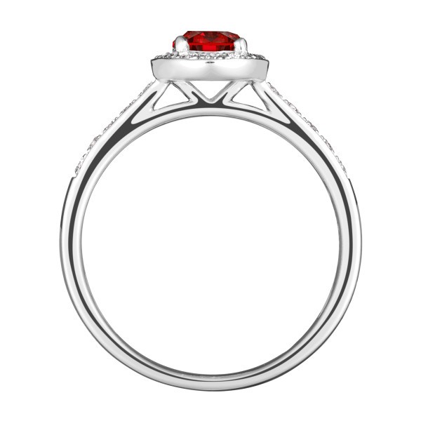 Solitaire Lepage Coquette en or blanc rubis et diamants