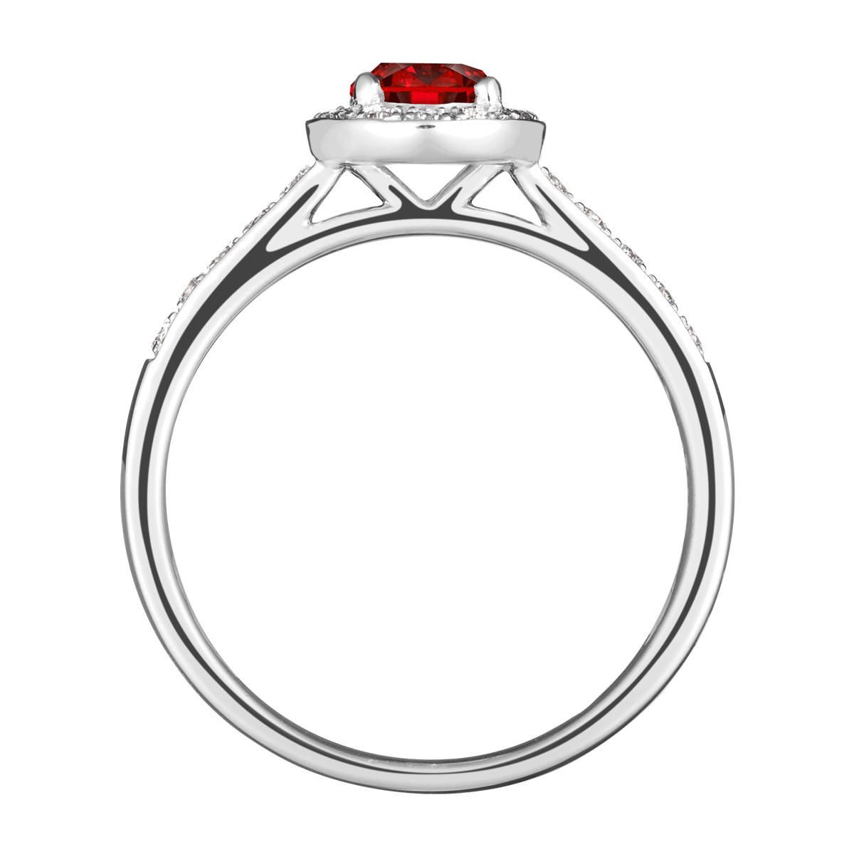 Solitaire Lepage Coquette en or blanc rubis et diamants