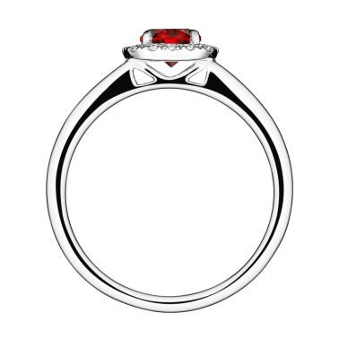Solitaire Lepage Jolie-Rose en or blanc rubis et diamants