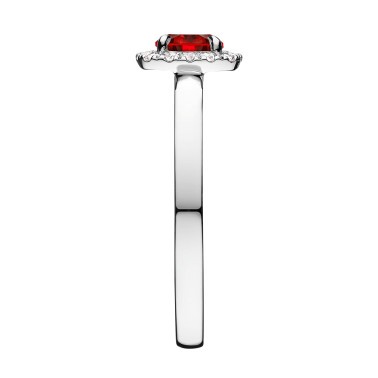 Solitaire Lepage Jolie-Rose en or blanc rubis et diamants