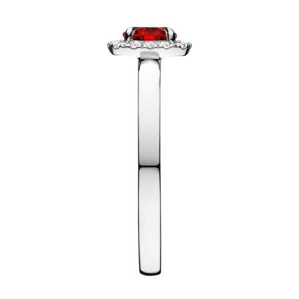 Solitaire Lepage Jolie-Rose en or blanc rubis et diamants