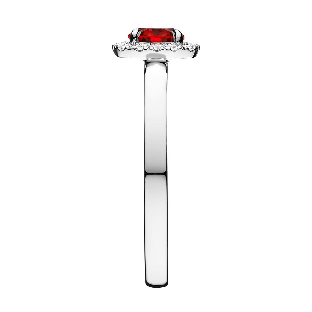 Solitaire Lepage Jolie-Rose en or blanc rubis et diamants