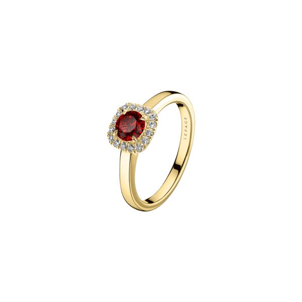 Solitaire Lepage Jolie-Rose en or jaune rubis et diamants