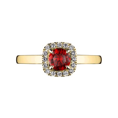 Solitaire Lepage Jolie-Rose en or jaune rubis et diamants