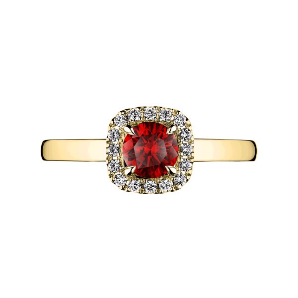 Solitaire Lepage Jolie-Rose en or jaune rubis et diamants