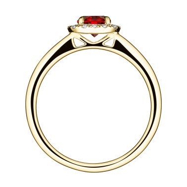 Solitaire Lepage Jolie-Rose en or jaune rubis et diamants