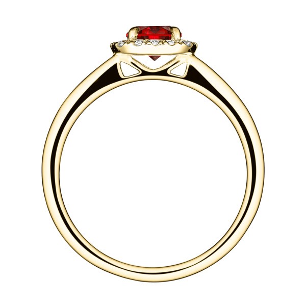 Solitaire Lepage Jolie-Rose en or jaune rubis et diamants