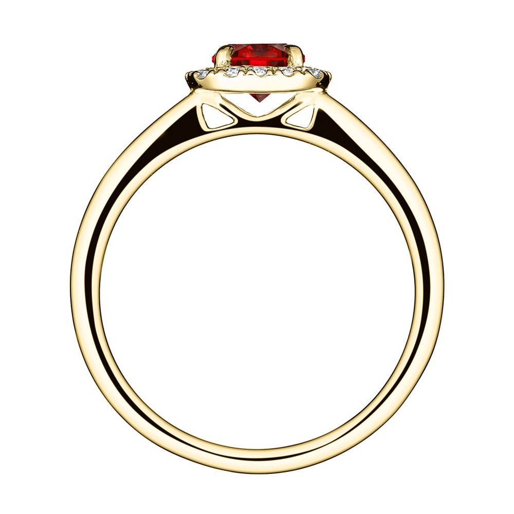 Solitaire Lepage Jolie-Rose en or jaune rubis et diamants