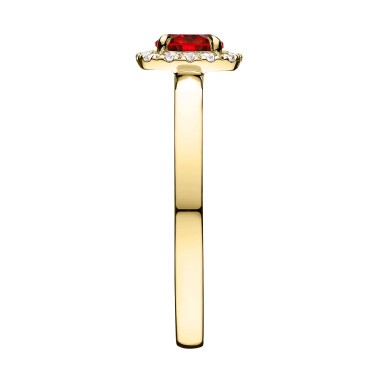 Solitaire Lepage Jolie-Rose en or jaune rubis et diamants