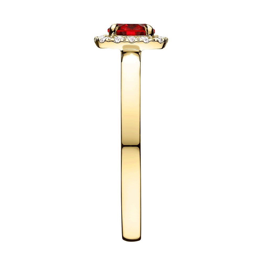 Solitaire Lepage Jolie-Rose en or jaune rubis et diamants
