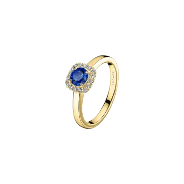 Solitaire Lepage Jolie-Rose en or jaune saphir et diamants