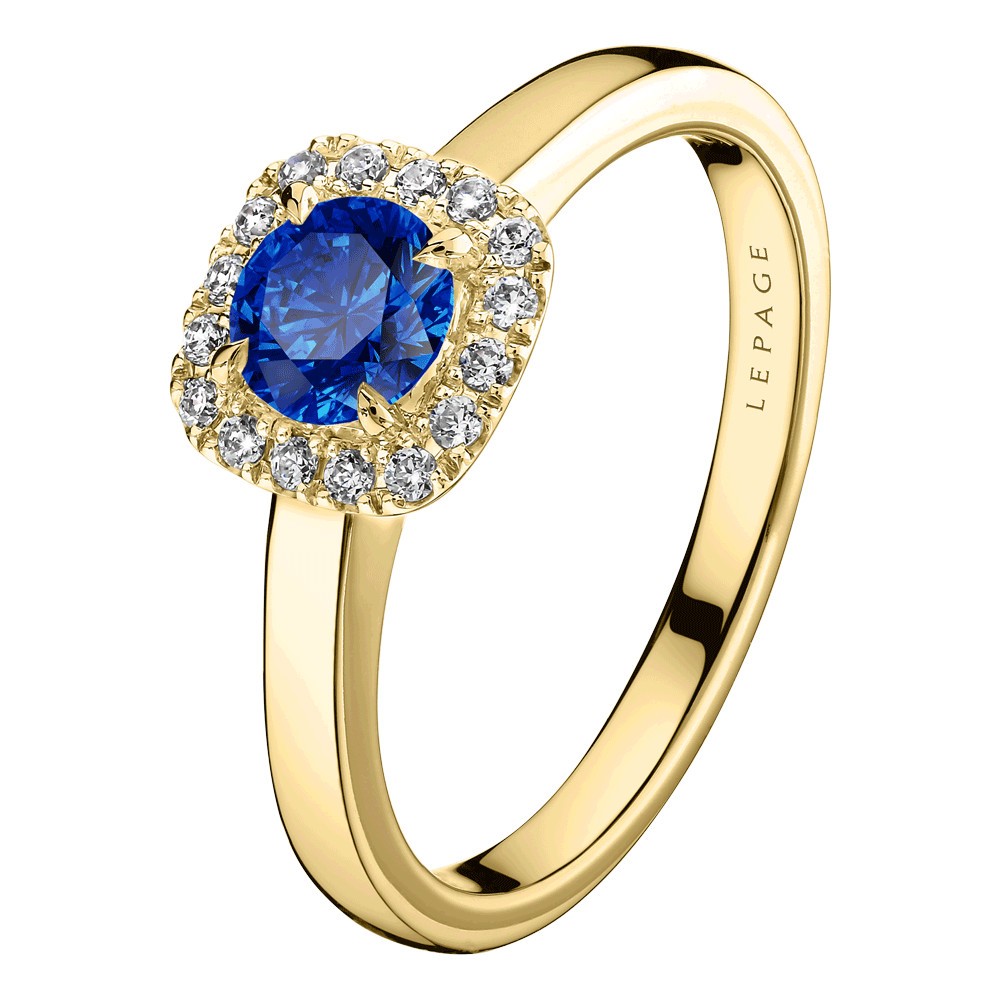 Solitaire Lepage Jolie-Rose en or jaune saphir et diamants