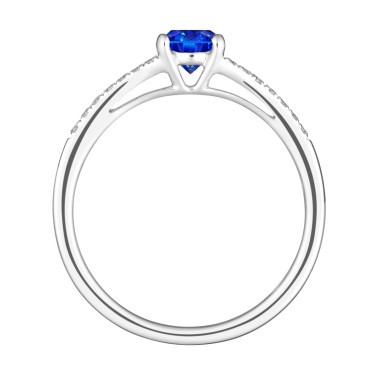 Solitaire Lepage Première Dame en or blanc saphir et diamants