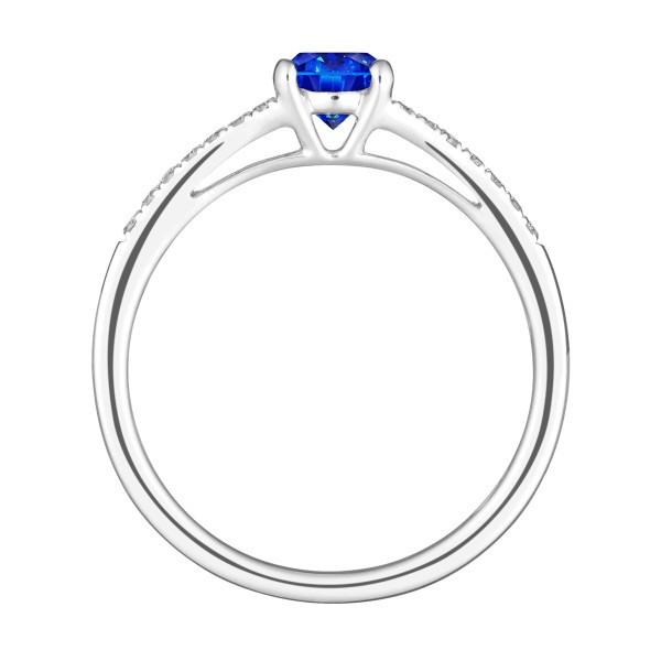 Solitaire Lepage Première Dame en or blanc saphir et diamants