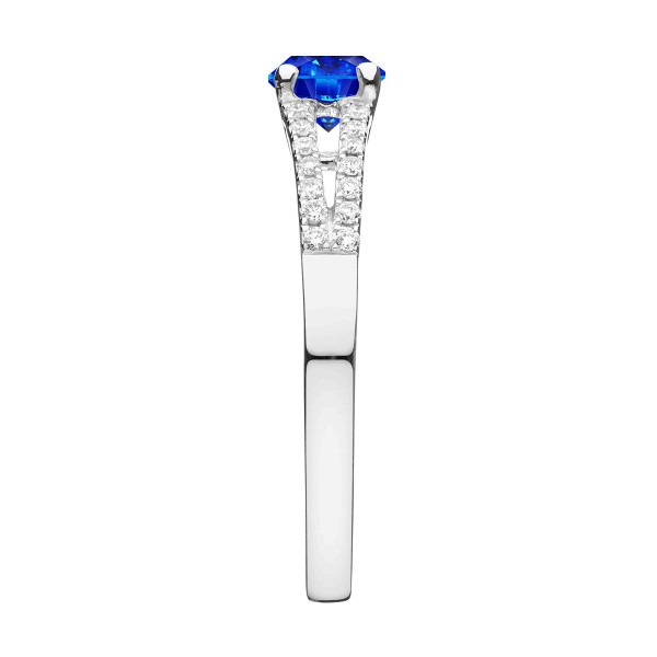 Solitaire Lepage Première Dame en or blanc saphir et diamants